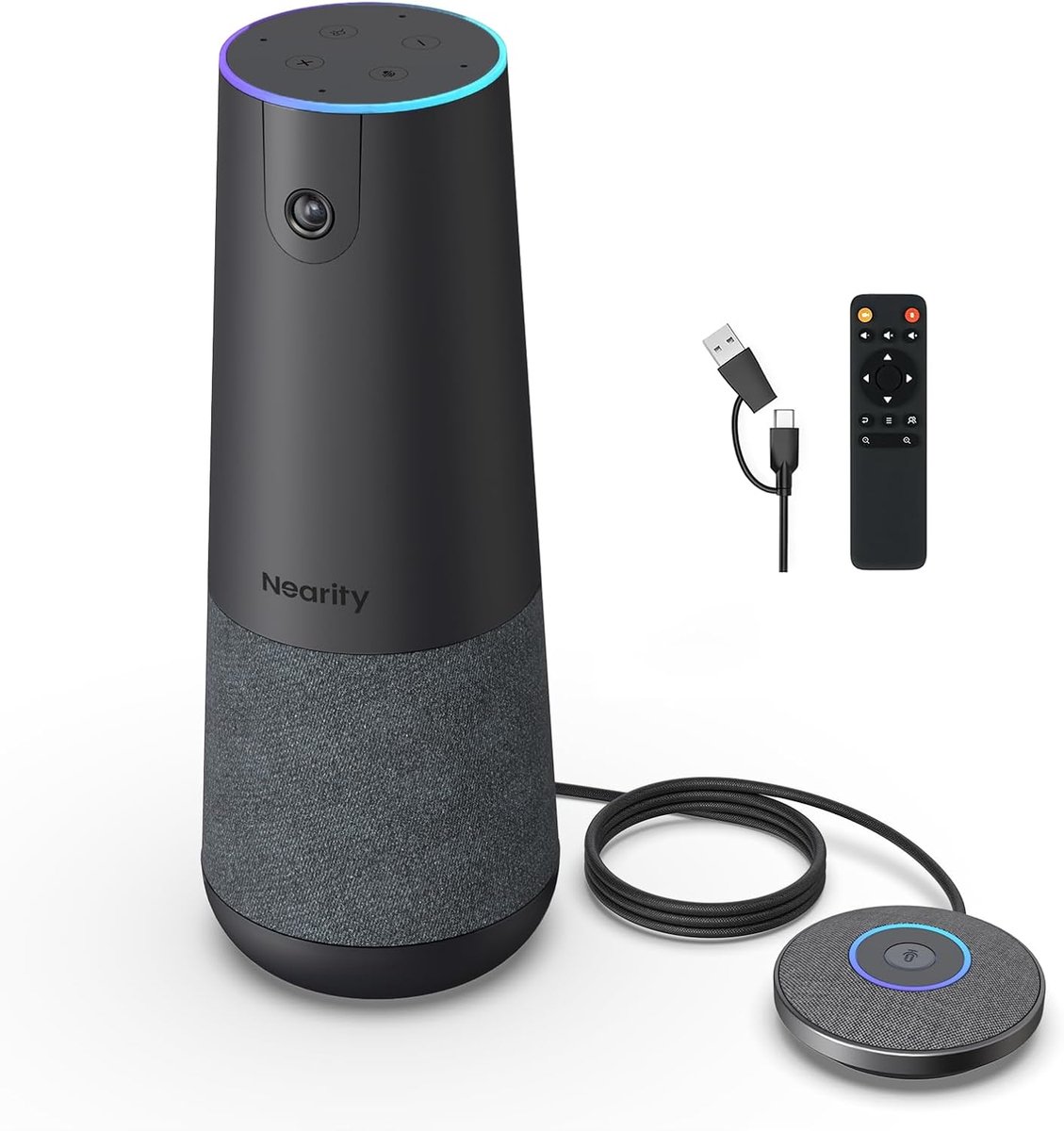 Thijox - 4K FHD Videoconferentie Webcam met Microfoon en Luidspreker, 120° Ultragroothoek, 5x Zoom, Auto-Framing, Videoconferentiesysteem met Afstands