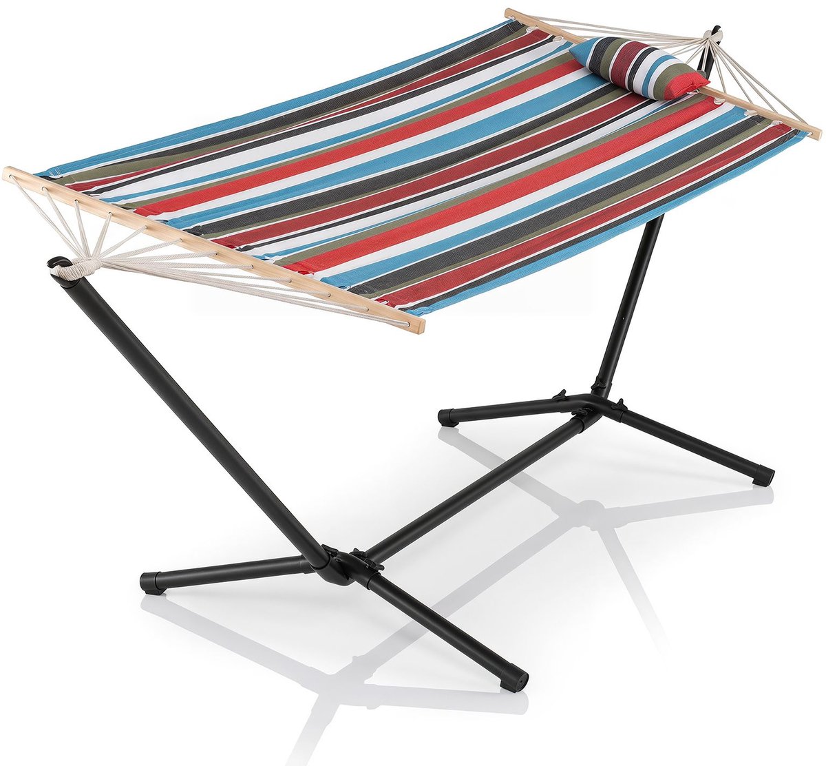 SureDeal® - Tuinmeubel - Hangmat - Standaard Stabhangmat - Afneembare Kussen Houten - Draa