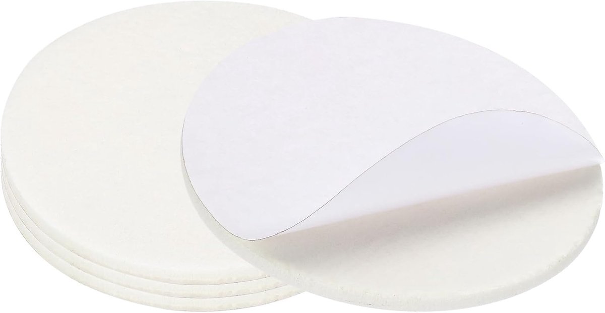 5 inch diameter vilten meubelpads, 4 stuks 1/5 inch dikke lampvoet vilt ronde zachte zelfklevende antislip anti-kras rug vilten vloerbeschermer voor lamp meubels doe-het-zelf ambacht, wit