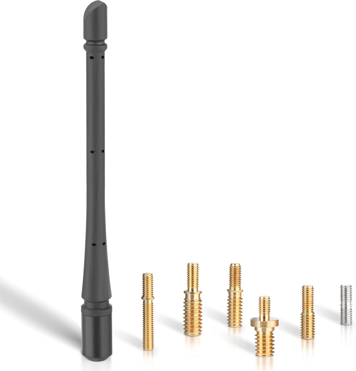 Autoradio-antenne 19,5 cm flexibele rubberen korte antennevervanging met 6 adapters, verbeterde DAB FM/AM-signaalontvangst voor voertuig SUV auto-audio media-ontvanger speler