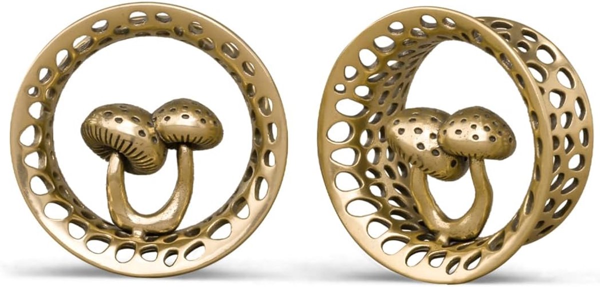 Tunnels Punk Retro Octopus Hollow Paddestoel Dubbele Uitlopende Plug Expander Brancard Vrouwen Body Piercing Sieraden