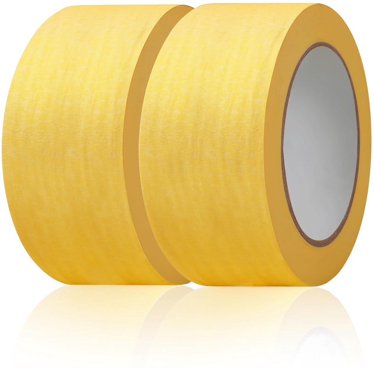 2 rollen, elke rol 5 cm × 50 m, goudkleurige crêpetape | crêpeband voor schilderwerkzaamheden, renovaties, lakken en knutselwerk als schilderband