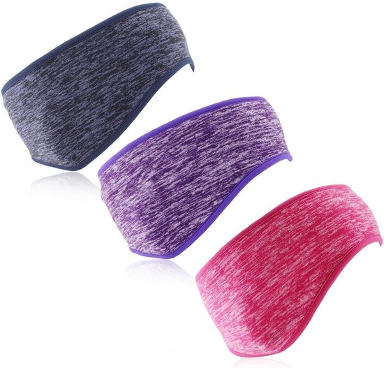 3 stuks fleece sporthoofdband dames heren sport haarband oorbeschermers warm comfortabel winter hoofdband oorwarmers stof met volledige afdekking oor (meerkleurig)