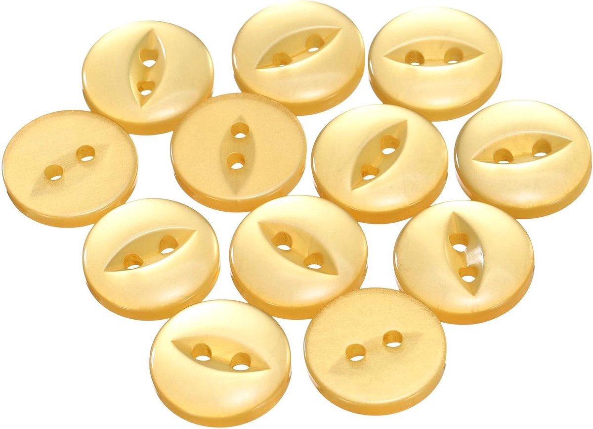 Knopen, 15 mm, hars buttons om aan te naaien, 2 gaten, ronde knutselknopen voor kleding, beddengoed, broeken, hemden, blouses, jurken, rok, handwerk, zelf maken, oranje