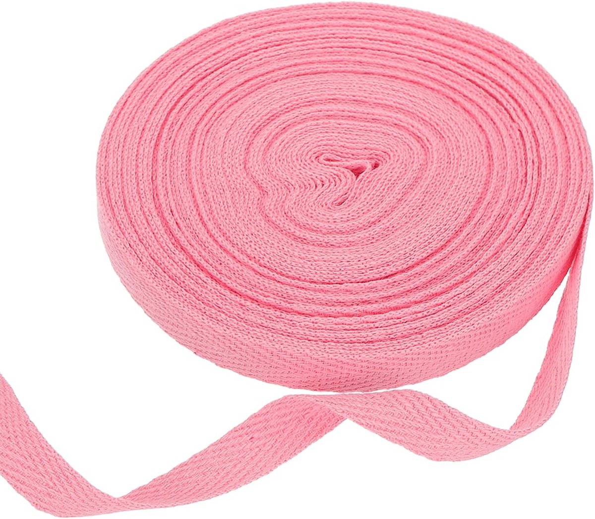 Katoenen keperband 10 mm x 10 meter visgraatweefsel bandrol schuine binding band voor doe-het-zelf knutselen naaien geschenkverpakking roze