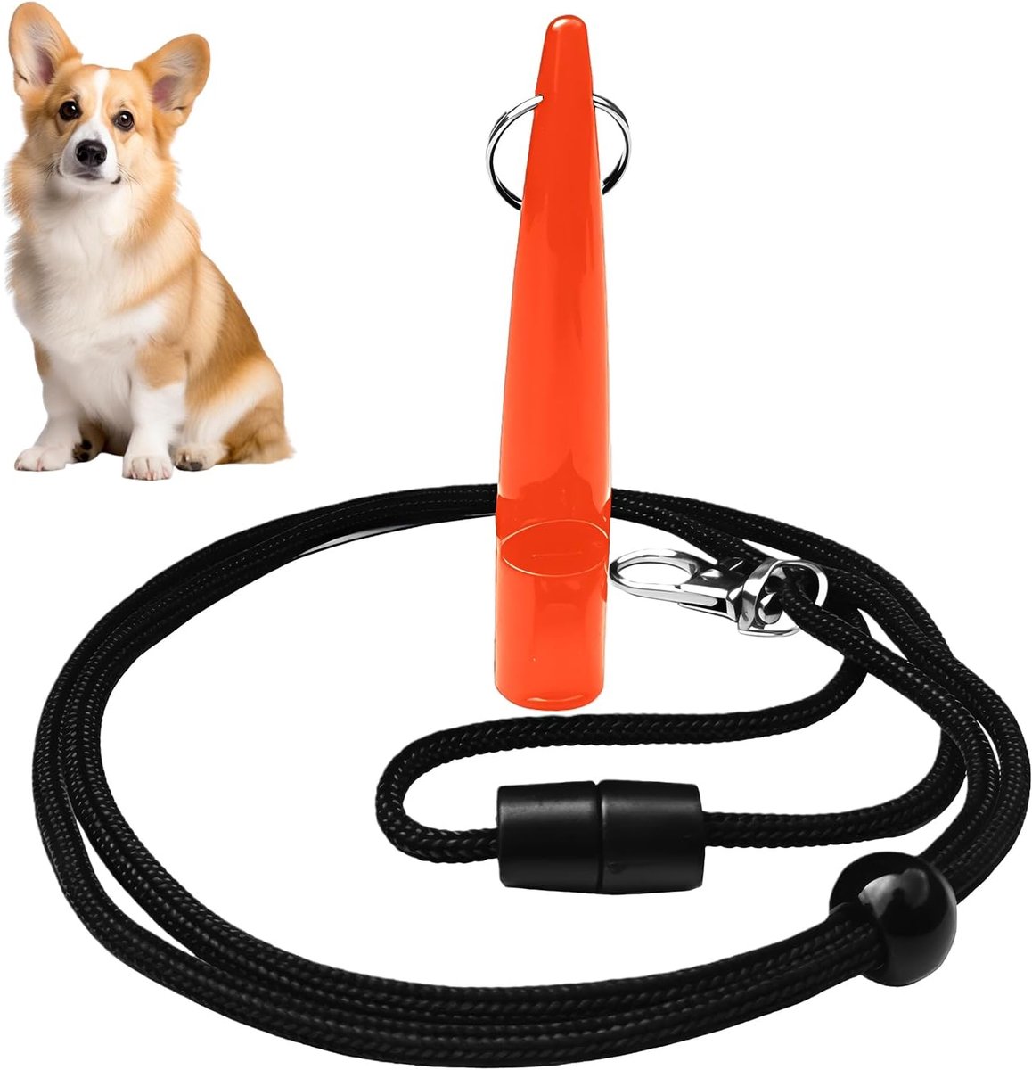 Hondenfluitje voor Terugroepen, Hondenfluitje met Omhangband, Professionele Trainingsfluitje, Gestandaardiseerde Frequentie, Opvoedingshulp voor Honden, Hoorbaar en Breed (Oranje)