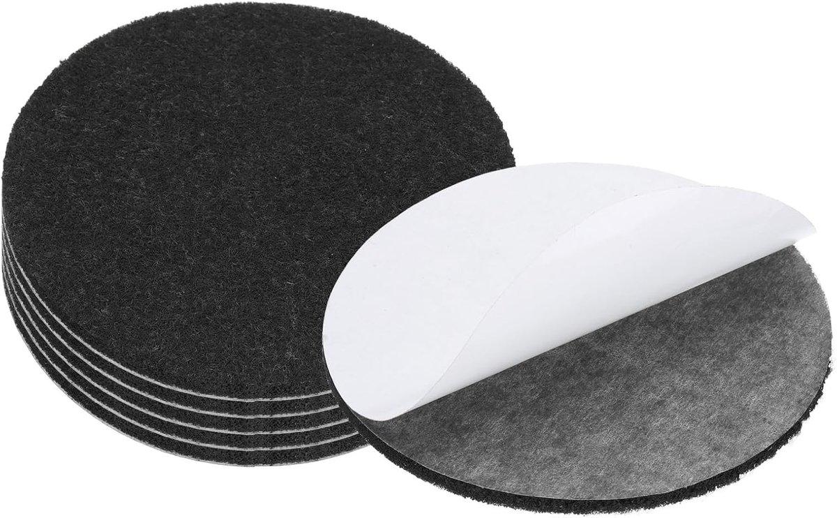 8,9 cm diameter lampvoet vilt, 6-pack 3mm dikte rond zacht zelfklevend antislip anti-kras vilt voor lampen meubels DIY knutselwerk, zwart