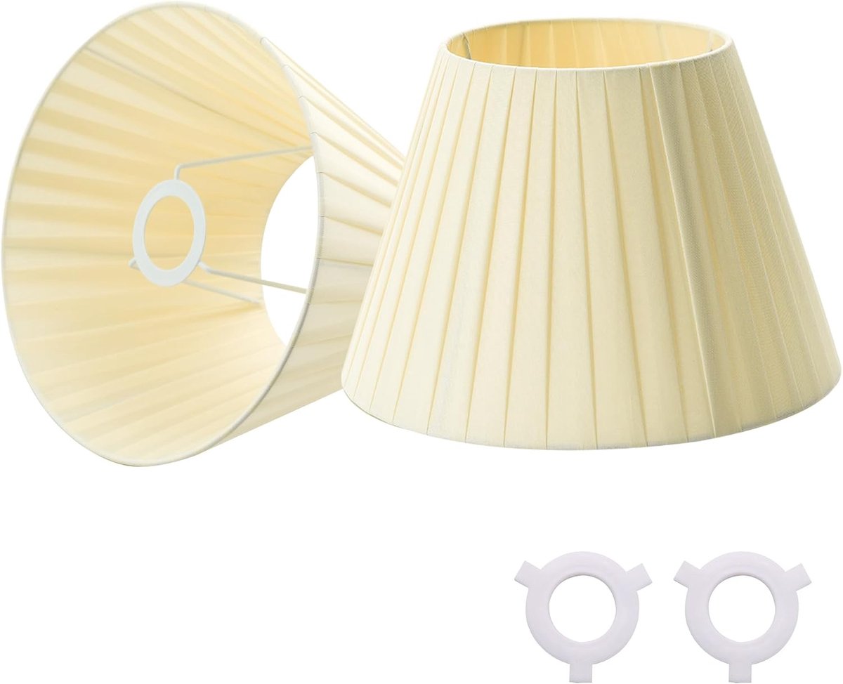 Lampenkappen voor tafellampen, Empire vervangende lampenkappen met E14-verloopringen, 15 cm boven x 26 cm onder x 17,5 cm hoog, geschikt voor E27/E14 lampfittingen