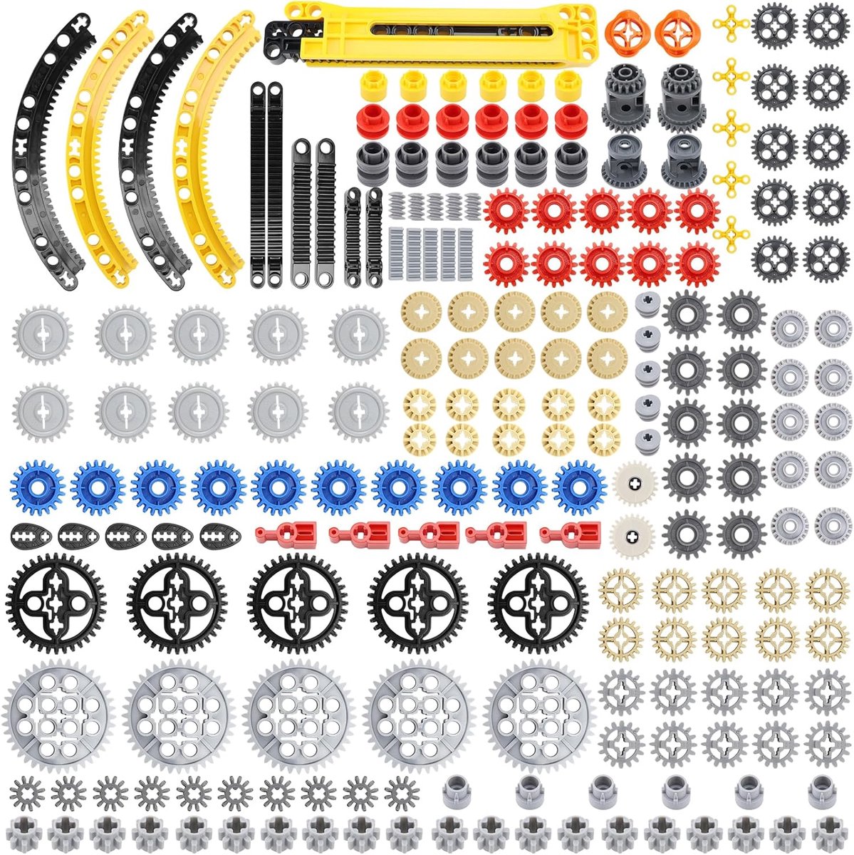 213-delige Technic Parts Transmissie-assenset, engineeringsonderdelen, gears-axle-pinconnector, technische transmissieonderdelen, uitrusting compatibel met Lego Technic