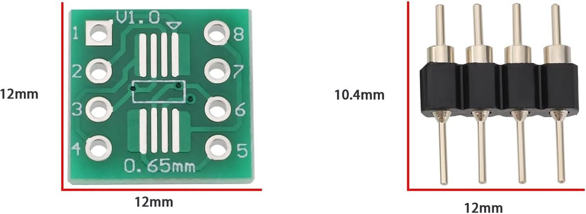 10st MSOP8 SOP8 SOIC8 naar DIP8 Converter PCB Bord met 4pin Vergulde Pin voor Laboratorium DIY Industrie Elektronische Apparaten Reparatie