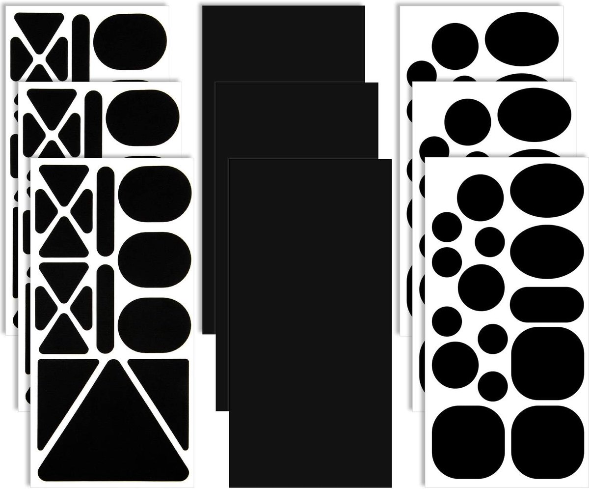9 vellen 96 stuks nylon reparatiepleisters zelfklevende patch verschillende maten en vormen kleding waterdichte lichtgewicht kleding stof reparatiepatch voor donsjack, tentkleding, bovenkleding