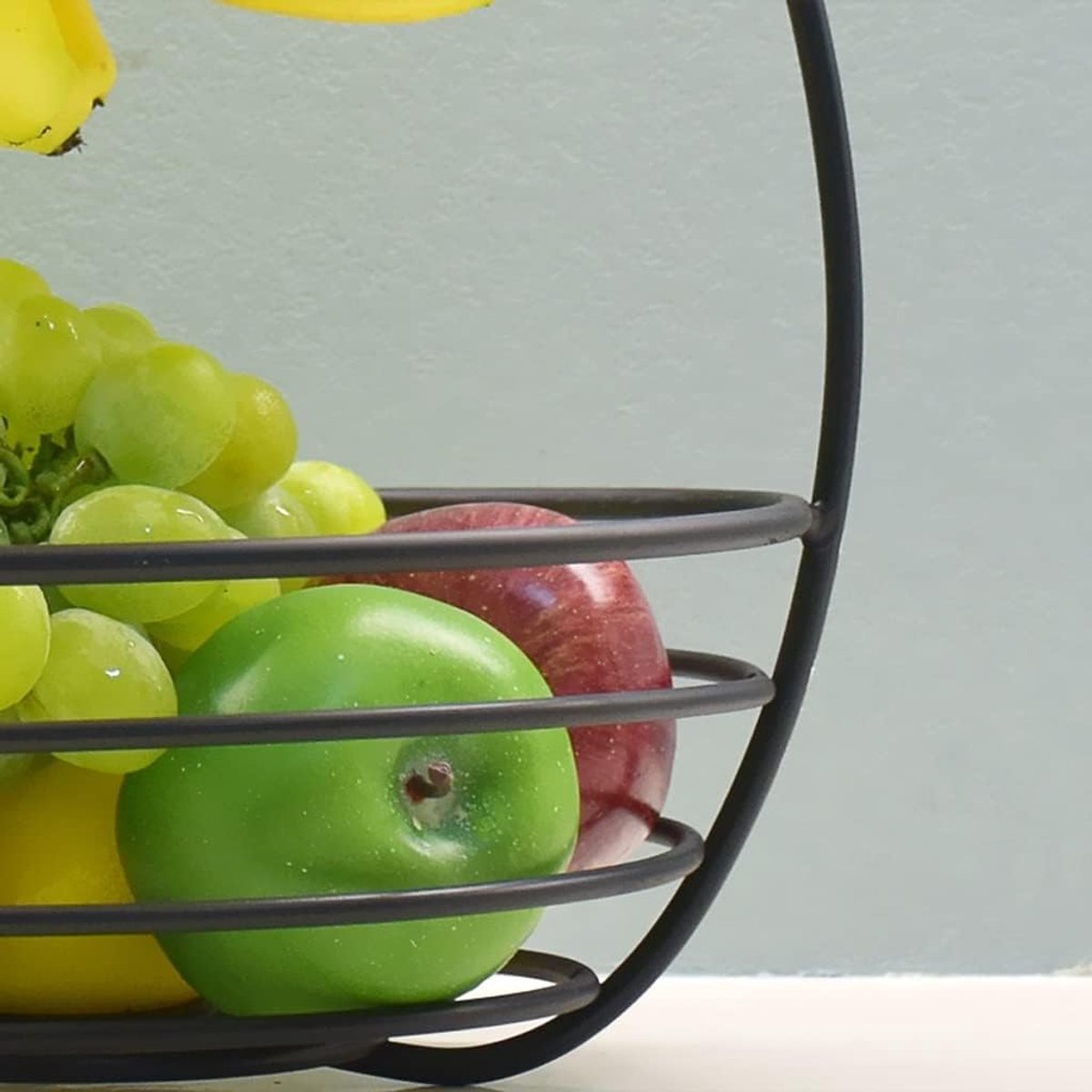 Fruit Mand Fruitschaal Draad fruitmand met bananenhanger, fruitkom met banaanhaak for aanrecht opslag, banaanhouder met fruitopslag Decoratieve Fruitmand (Color : Bronze)
