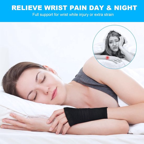 Pols- en duimsteun, 2 stuks compressie polsduimsteun, polsspalk, elastische ademende polssteunbrace voor artritis, gewrichtspijn, tendinitis, verstuiking, sport (S) — afbeelding 4