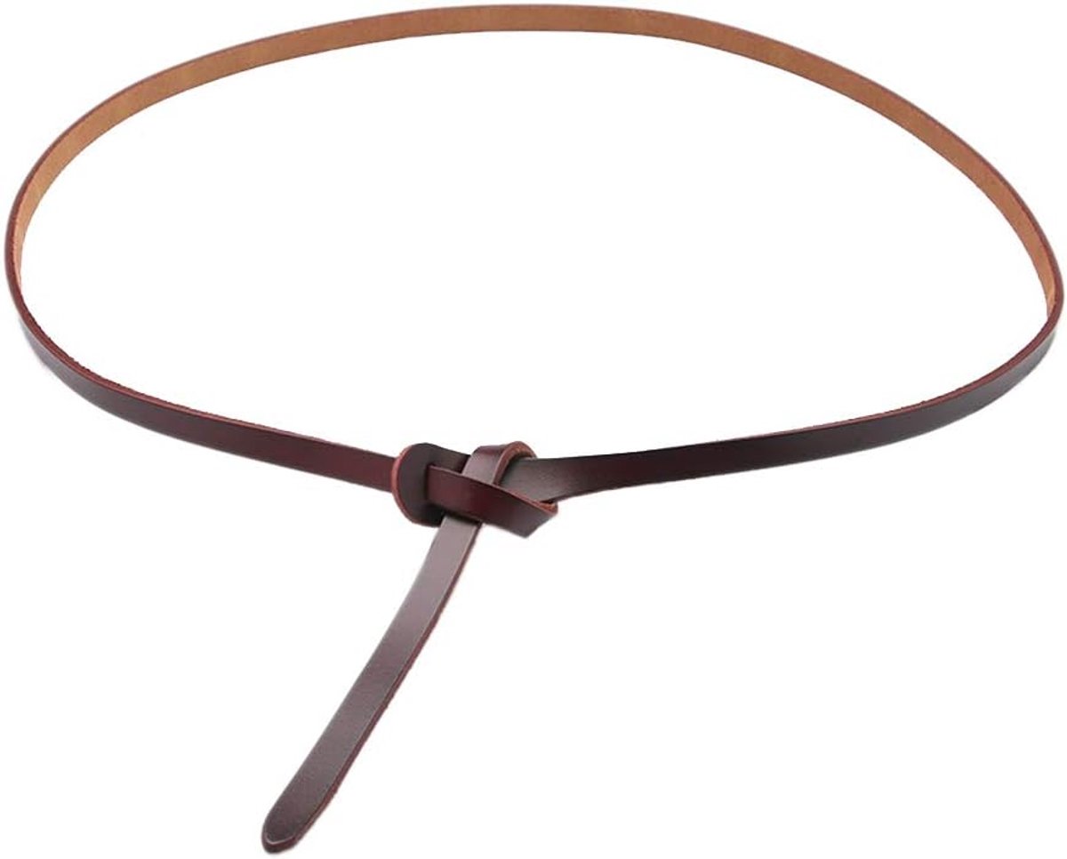 Skinny Lederen Tailleband Dunne Taille Riem met Kleine Opening