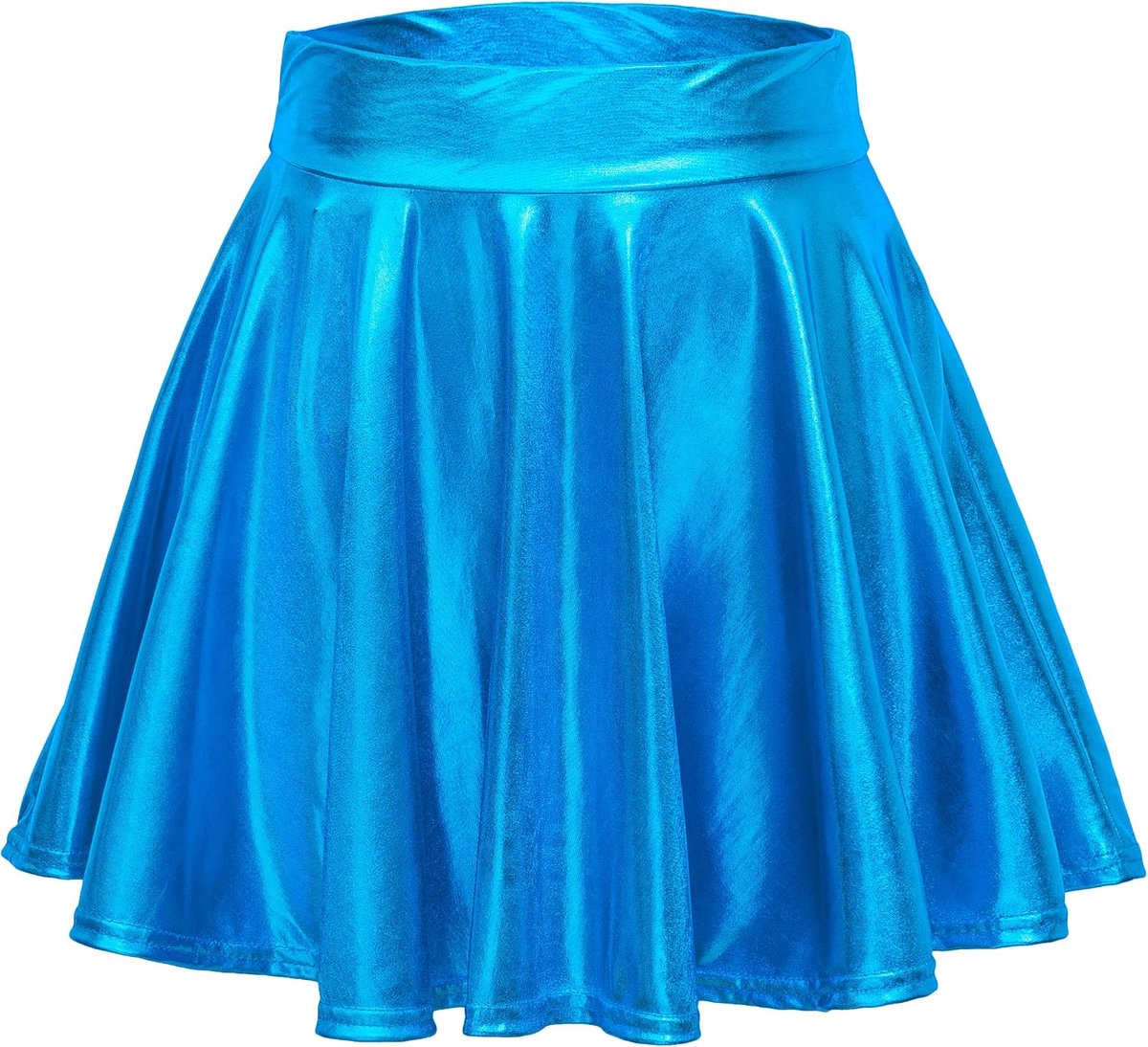 Glanzende Metallisch Vloeibare Mini Rok Cosplay Elastisch Uitlopende Rokken