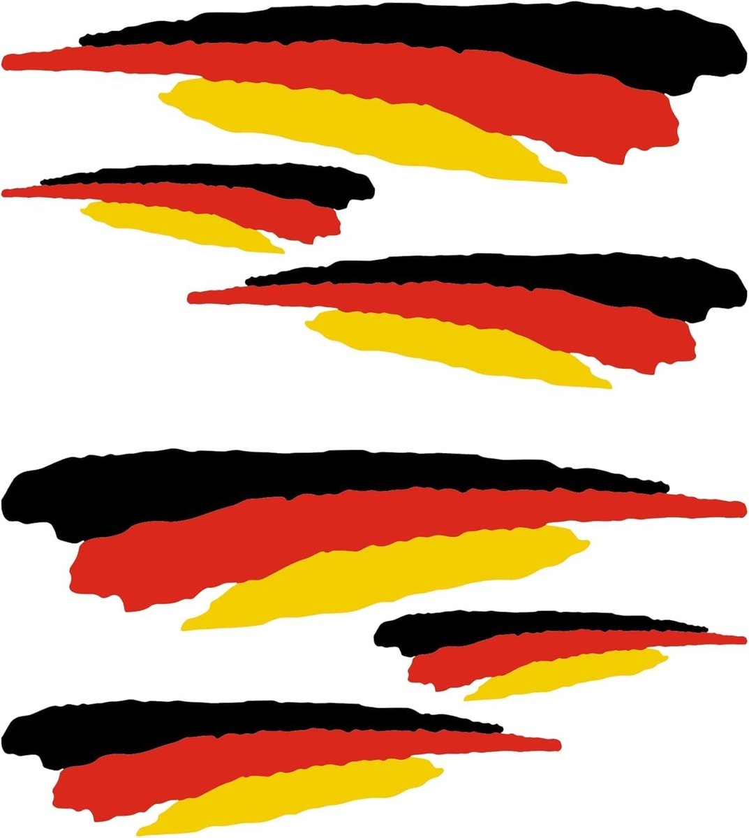 Stickers Vlag Duitsland | Pack van 6 Stickers Duitsland Auto Motor Scooter Quad ATV Fiets Helmen | Sport Racing Tuning | Duitsland sticker auto motorfiets scooter quad ATV helm fiets