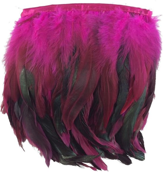 Veerboord met franjes, 12,7-17,8 cm breed, ca. 4,5 meter fuchsia — afbeelding 4