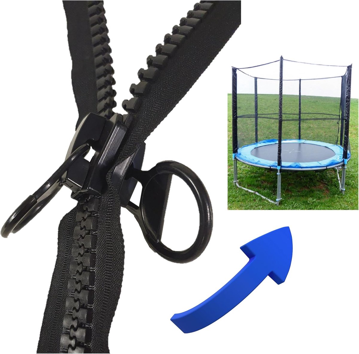 vervangende ritssluiting dubbele rits aan beide zijden bedienbaar zwart 20 inch (zwart, 150 cm)
