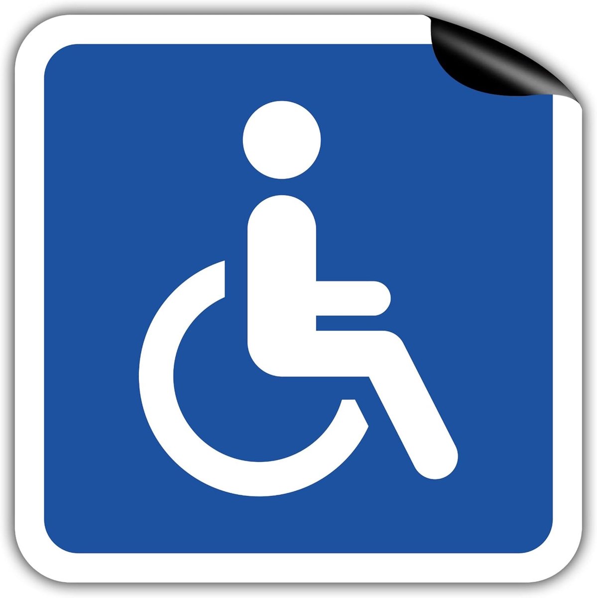 1 x magneetbord voor rolstoelgebruikers 30 x 30 cm + 2 x rolstoelgebruikerssticker, gehandicaptenbord, magneetfolie auto rolstoel van STROBO