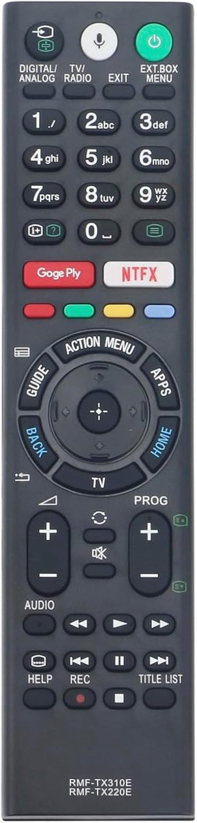 RMF-TX220E sub RMF-TX310E Vervanging van de afstandsbediening voor Sony Bravia OLED TV KD-65AF8 KD-55AF8 KD-65AF8-BAEP KD65AF8 KD55AF8 KD65AF8BAEP KD-55XF8596 KDL-49WF805 KDL-499 KDL-4999 KDL