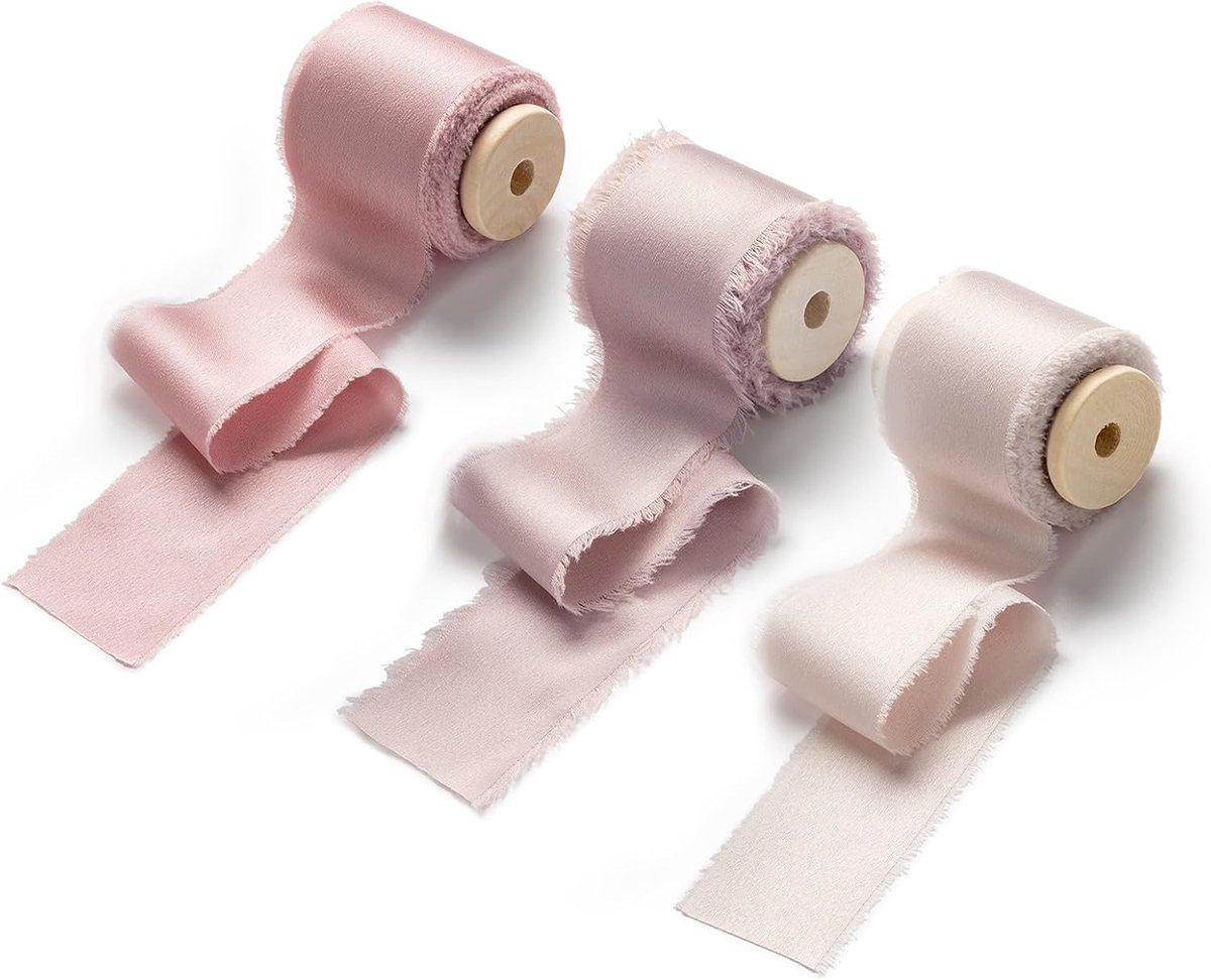 satijnen lint 3,8 cm geschenklint stoffen lint met franjes striklint breed stoffen lint (DD-75, 3,8 cm x 4,5 m)