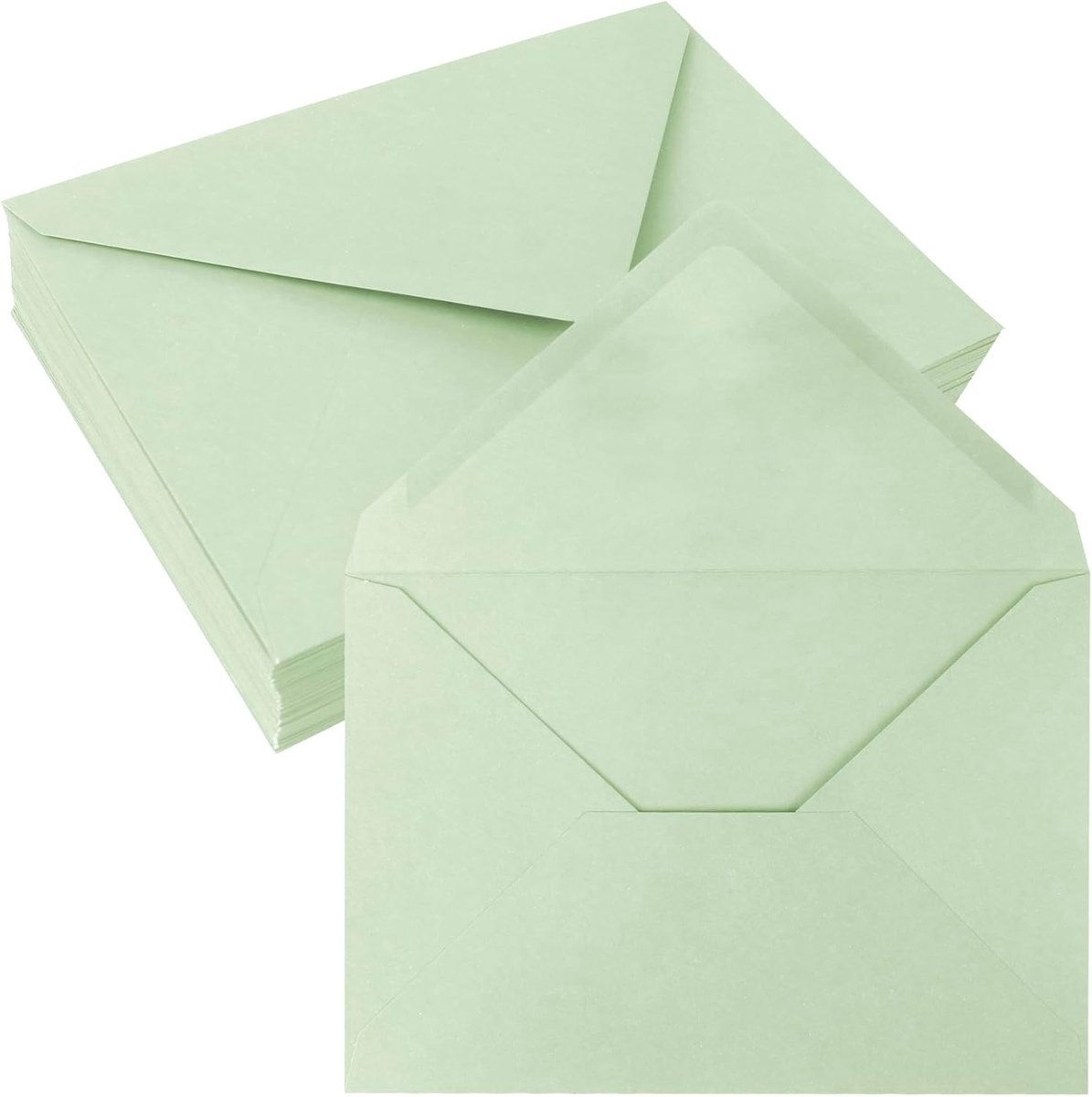 50 B6 Enveloppen Groen, 137x193 mm, 150 g/m² | Stevige enveloppen zonder venster voor kaarten, brieven, uitnodigingen en creatieve projecten.