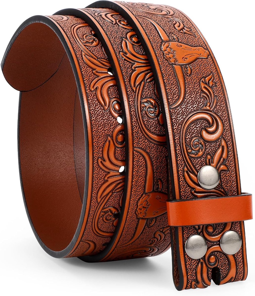 Western leren riem voor mannen vrouwen cowboy western riem zonder gesp heren western leer riem voor jeans broeken jurken