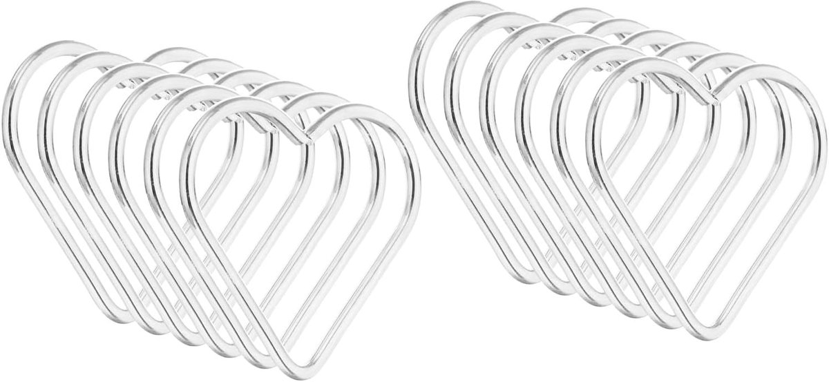 5 cm dromenvanger ringen, 12 stuks metalen hartvormige macramé krans bloemen ring hoepel voor thuis doe-het-zelf handwerk bruiloft muur opknoping decoraties, wit zilver