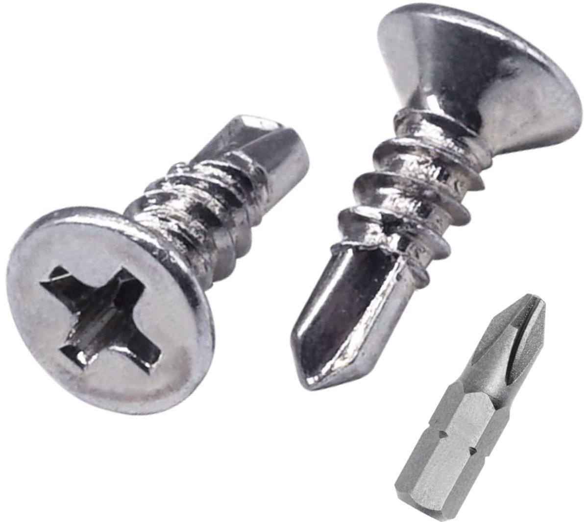 (150 stuks) DIN 7504 P verzinkt staal 3,9 x 13 mm zelfborende schroeven voor metaal, plaatschroef, verzonken kop