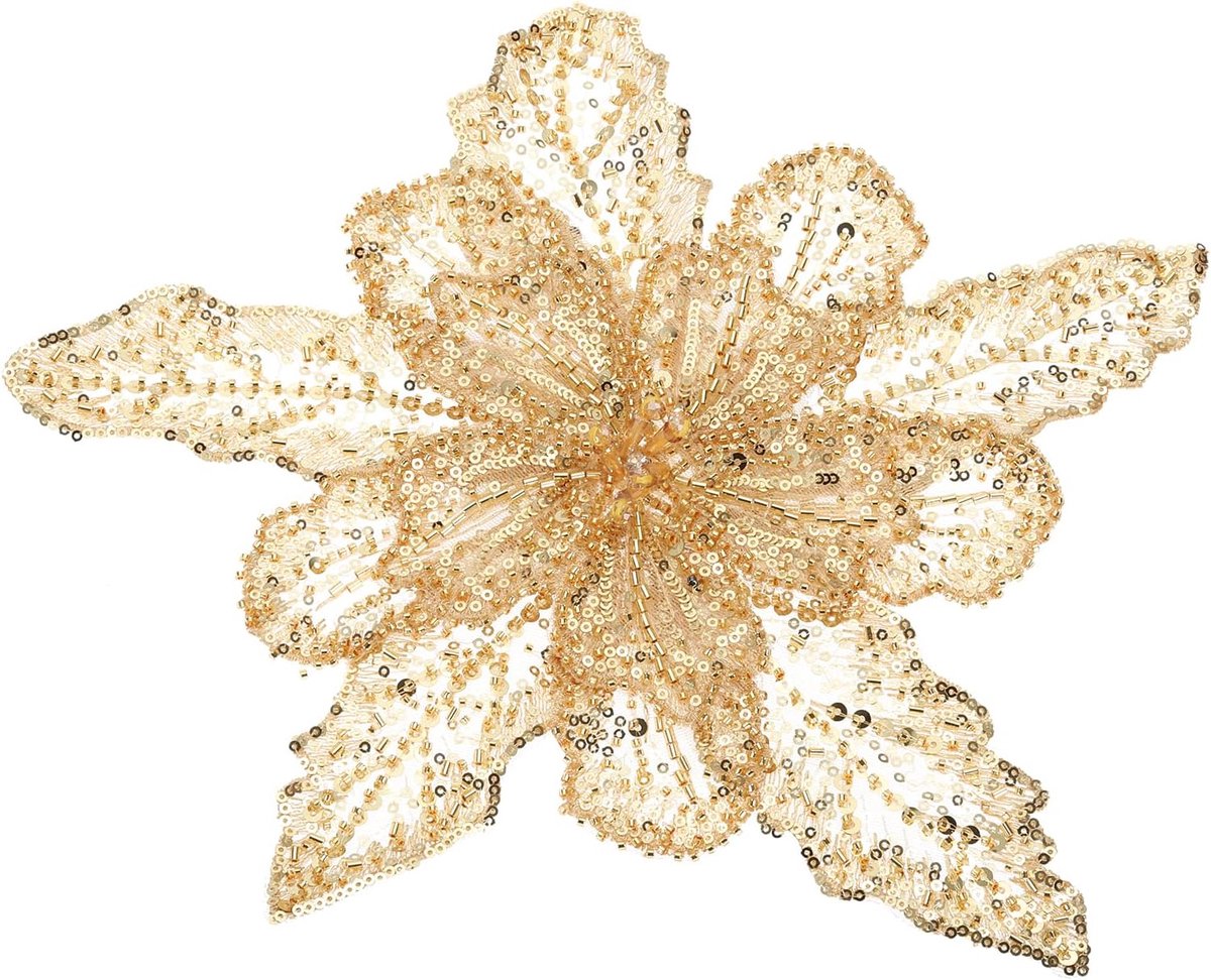 Handgemaakte strass applicatie, bloem kant patches met pailletten kralen naaien op kristal kralen kant applicatie voor trouwjurken doe-het-zelf kleding ambacht, goudkleur