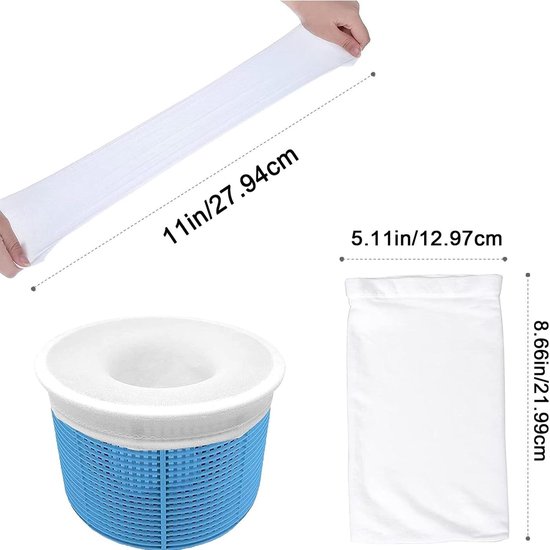 30 stuks filtersokken voor zwembad, skimmer, nylon, elastisch, sokken voor zwembad, skimmer, zwembad, voor het opvangen van bladeren, gras, haar, insecten — afbeelding 3