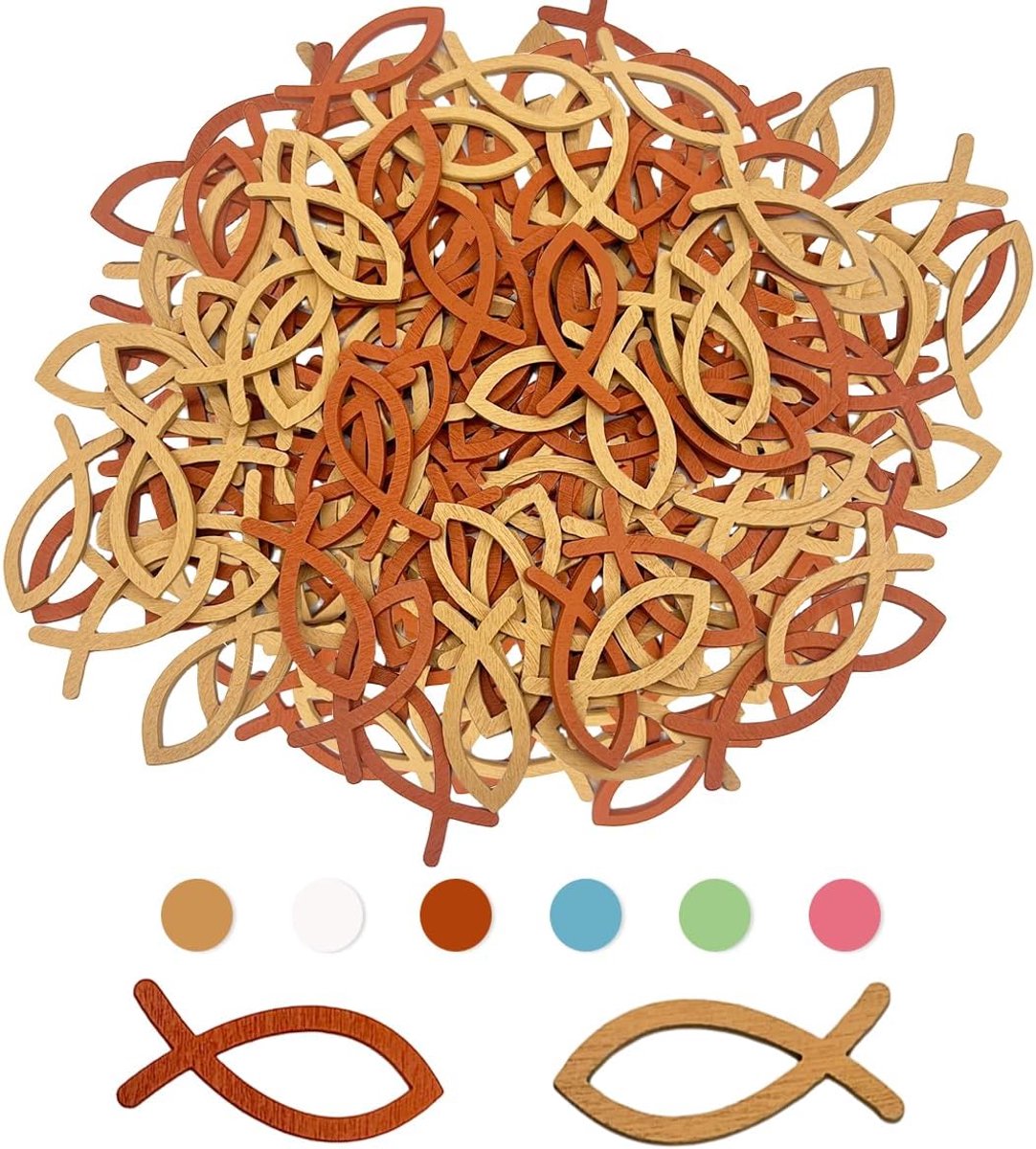 100 houten vissen, communie, strooidecoratie, vormsel, houten visdecoratie, houten vissen, tafeldecoratie, strooidecoratie, vissen, decoratieve vissen, vormsel voor doopdecoratie, tafeldecoratie,