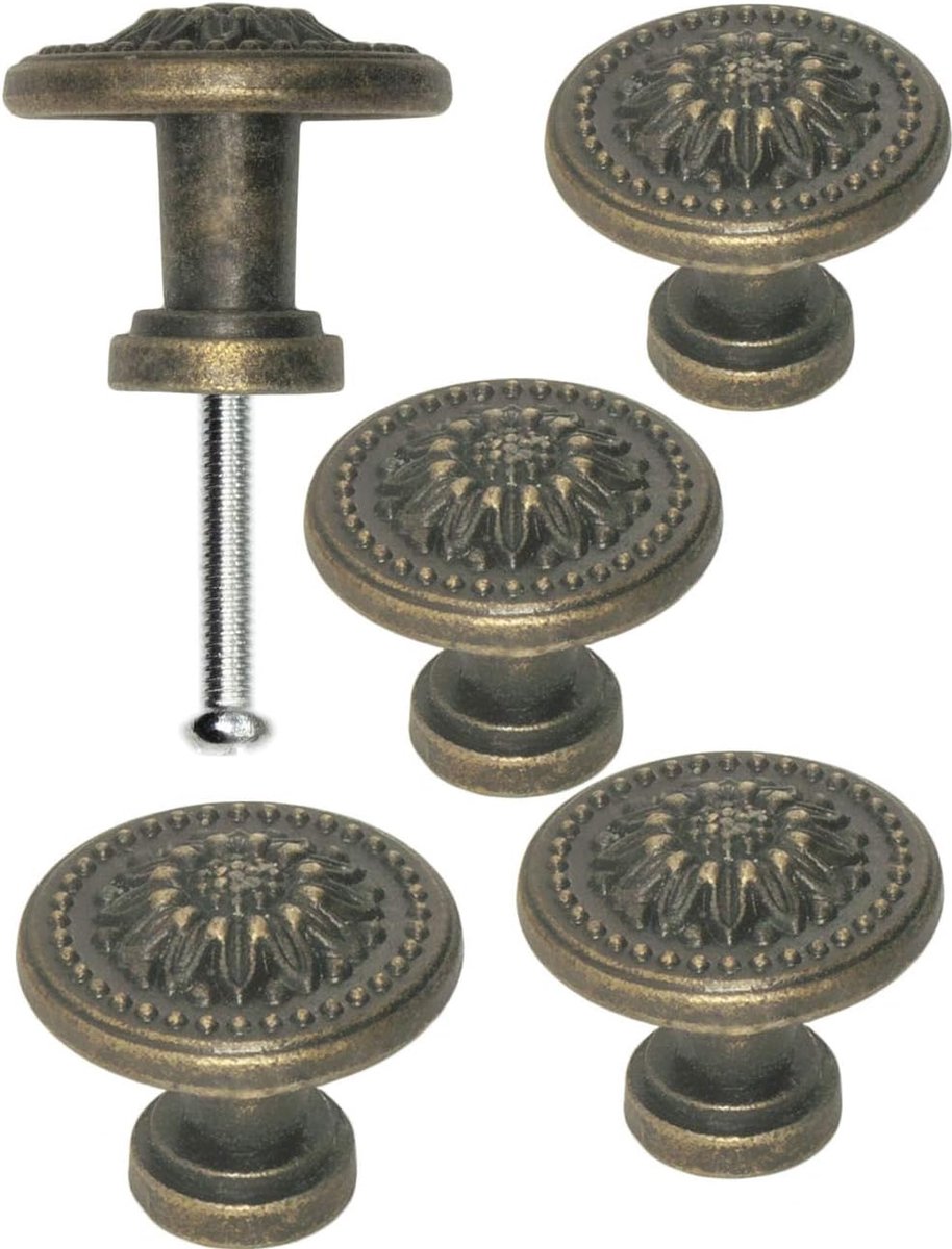 4x antieke meubelgrepen, vintage design, brons, 325 x 22 mm, set van 4