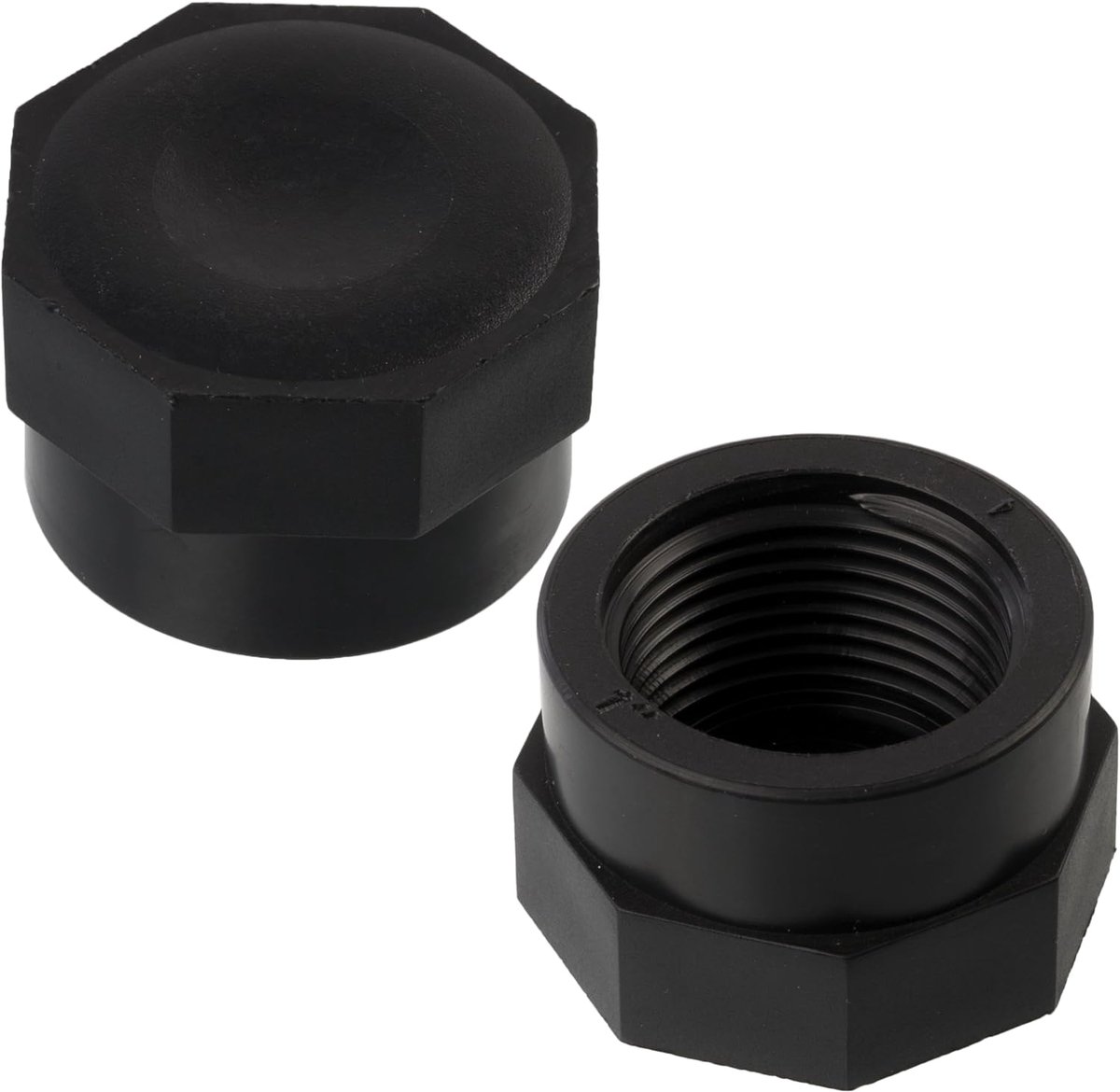 - C75026 - Set met 5 vrouwelijke pluggen 1 inch om te schroeven voor irrigatieslang druppelsysteem - druk max. 10 bar - van polyethyleen - verbindingsstuk voor irrigatiecircuit