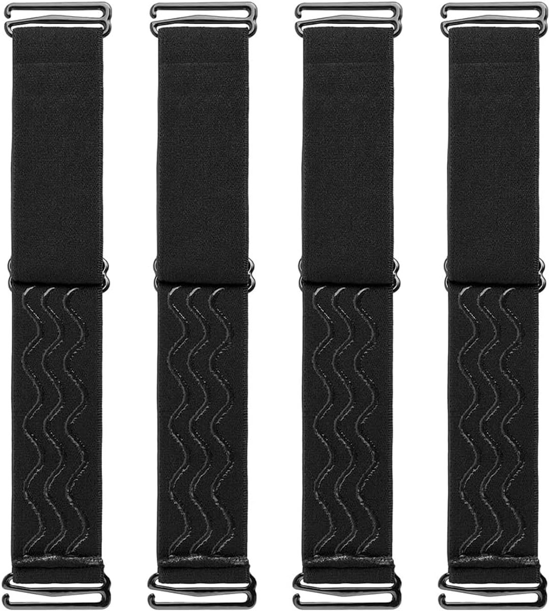 4 stuks Zwarte Verstelbare Pruik Elastische Banden Antislip Pruik Elastische Banden Voor Lijmloze Pruik Elastische Pruik Band Accessoires Verwijderbare Elastische Pruik Voor Naai Pruik