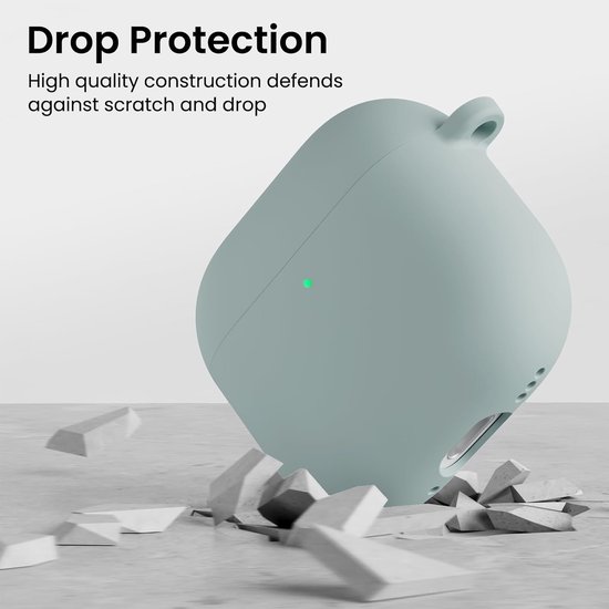 ORNARTO voor AirPods 4 hoes, vloeibare siliconen met lanyard - Mintgroen, voor AirPods 4e generatie, schokbestendige beschermhoes, Soft Skin Front LED zichtbaar — afbeelding 5