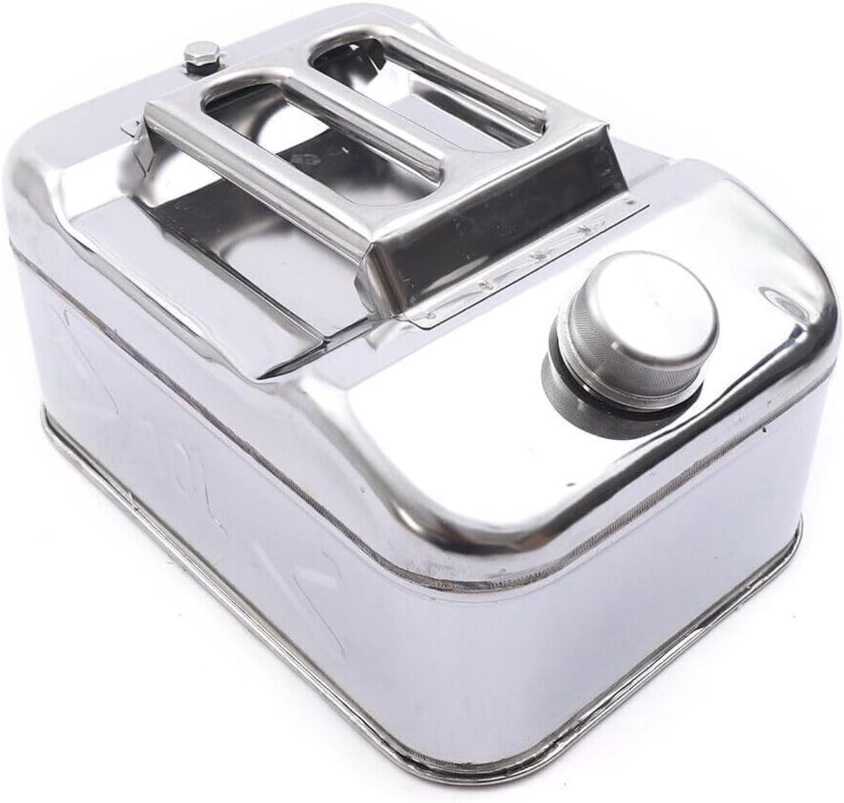 Jerrycan voor benzine, 10 liter, diesel, reservebus van 0,8 mm staal, roestvrij staal, brandstoftank met buis, olie, benzine, diesel, reservetank, olievat