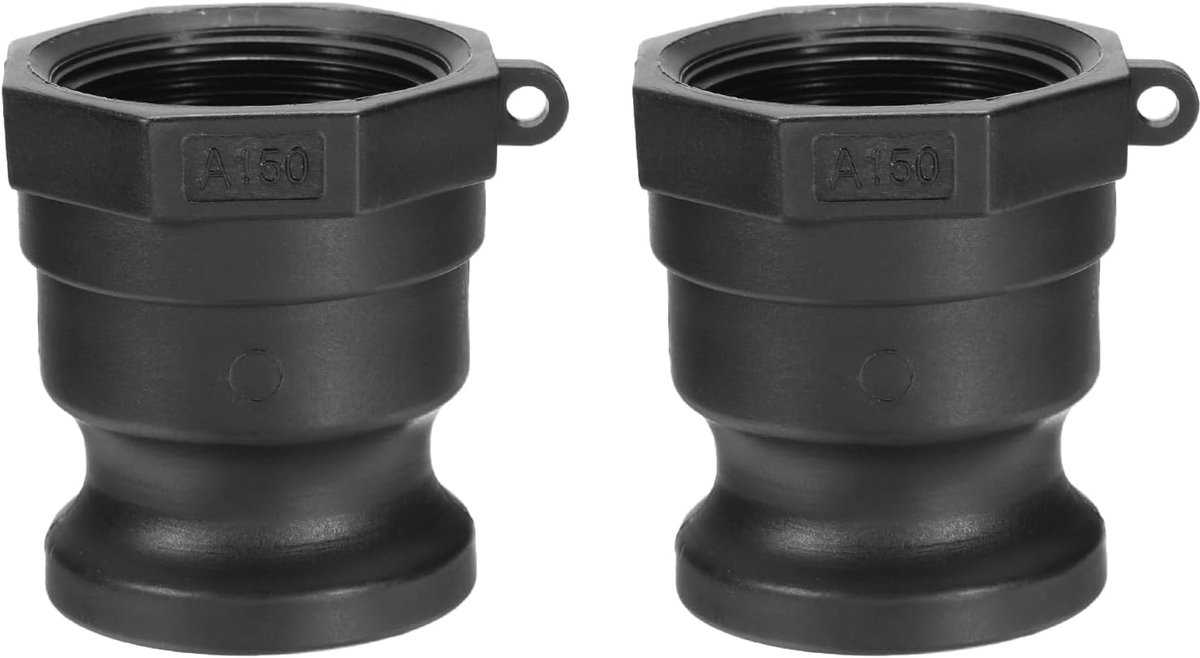 Poly Cam Lock Fittings, 2 stuks deel een 1,5 inch mannelijke adapter x 1,5 inch vrouwelijke NPT draad cam groef slangkoppelingen polypropyleen Cam Lock fittingen, zwart