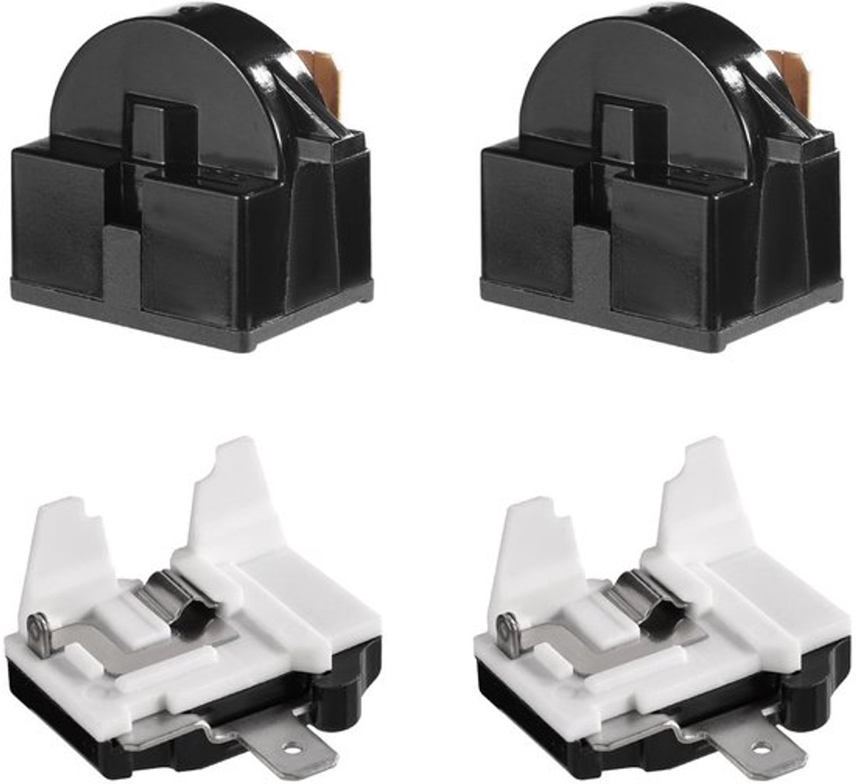 2 Stuks Starter Relay en 2 Stuks Overload Protection voor Koelkasten, 1 Pin 4.7 Ohm PTC Relay voor Mini Koelkasten en Koelers, Geschikt voor LG Koelkast Compressor