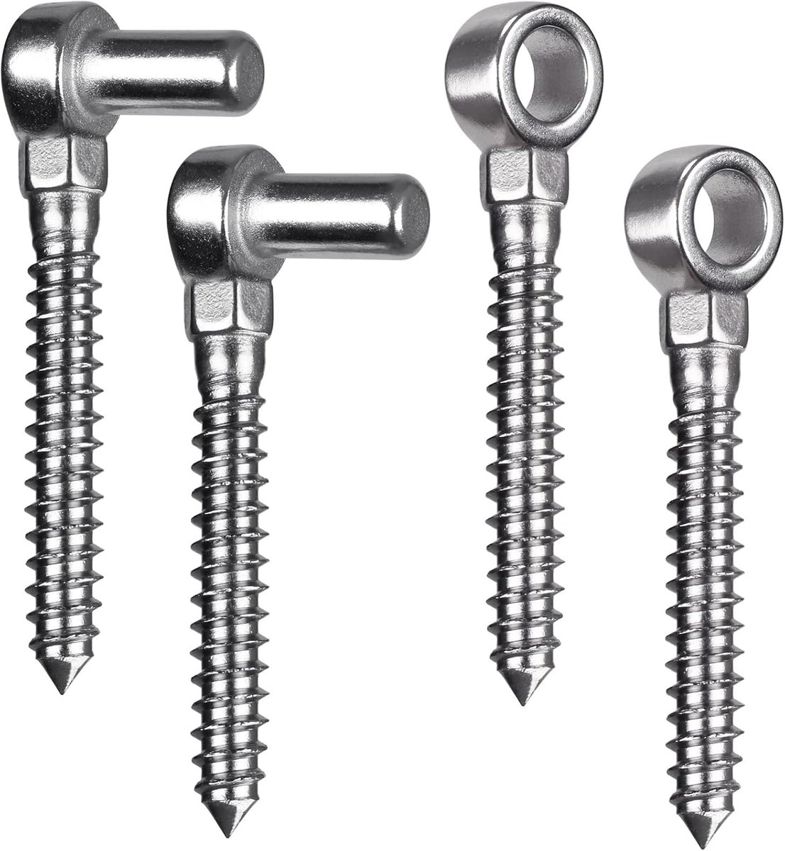 Gate Scharnier M12, 2 Set Heavy Duty Boerderij Gate Schroef Haak en Oog Scharnier Pin Hanger Roestvrij Staal Metalen Gate Scharnieren Hardware voor Houten Hek/Tuinpoort/Veldpoort/Oprit, 110 mm