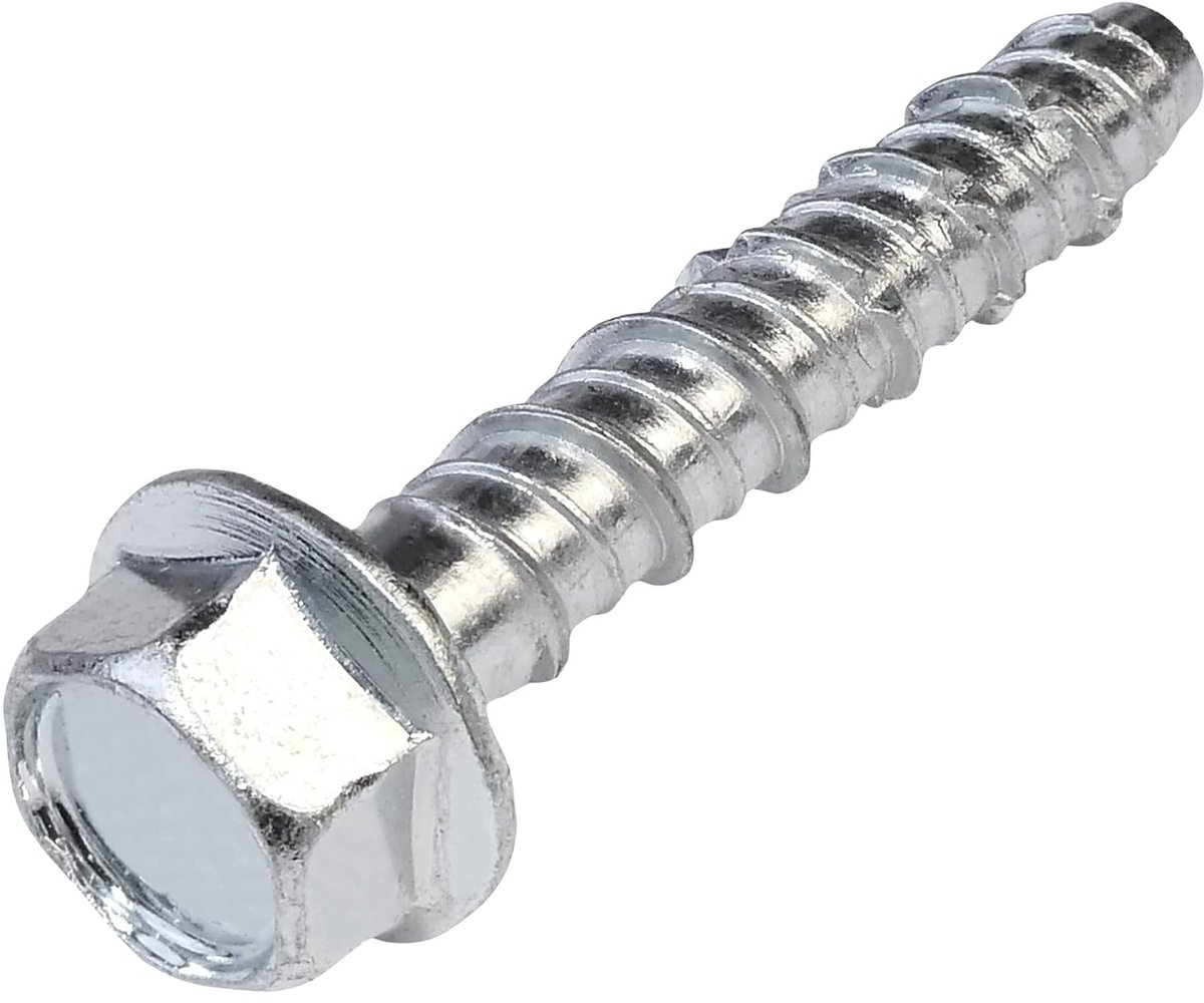 Betonschroeven met zeskantkop met aanzet/kraag Ø7.8x40 mm - directe bevestiging zonder pluggen - voor 10 mm inbussleutel - staal - voor renovatiewerkzaamheden aan de