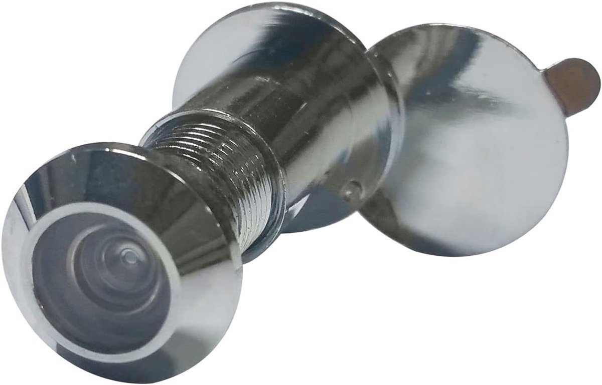 4039 deurkijker ø 12 mm, groothoek 200°, TS 35-55 mm, messing verchroomd,