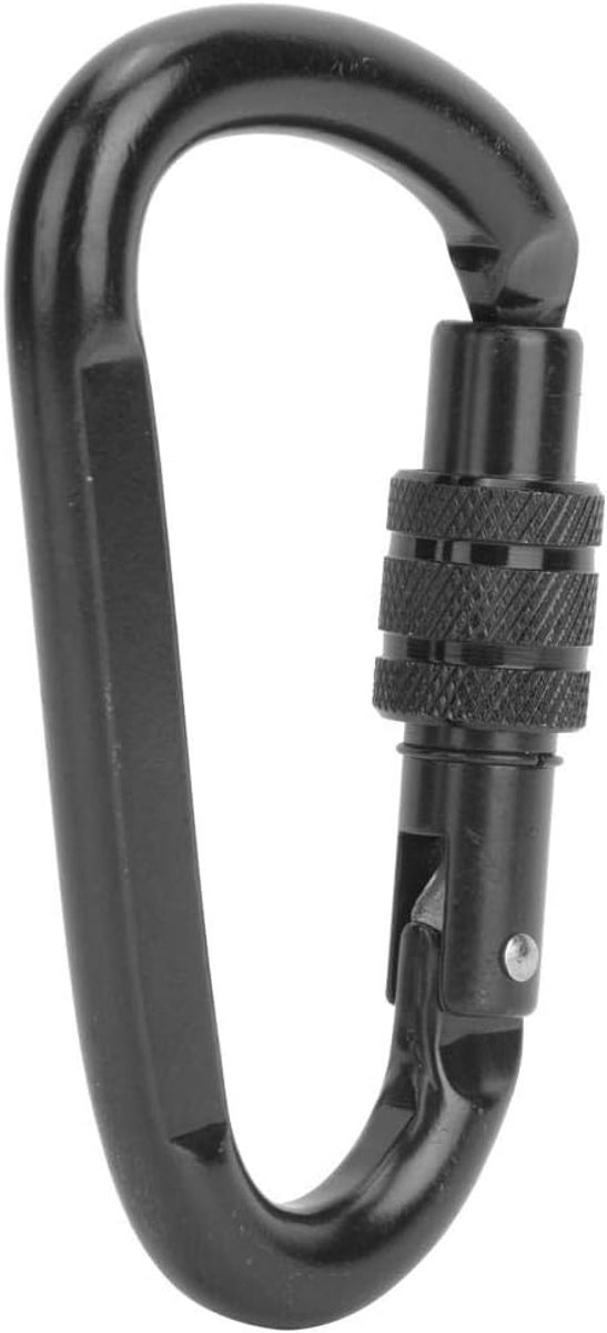 Rock Klimmen Karabijnhaak, 30 KN Koolstofstaal Outdoor Heavy Duty Type Bergbeklimmen Karabijnhaak Rock Klimmen Hoofd Lock Veiligheid Gesp Klimmen Karabijnhaaks Zwart Andere extreme sporten