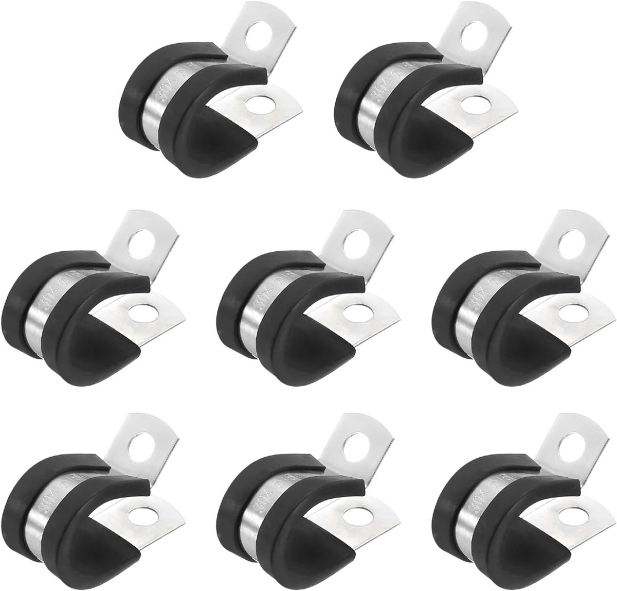 5/8 Inch Kabelklem, 8 Pack 340 Roestvrij Staal Rubber Gewatteerde Geïsoleerde Pijp Metalen Klem voor Buis Pijp Slang Kabel Draad Koord Installatie