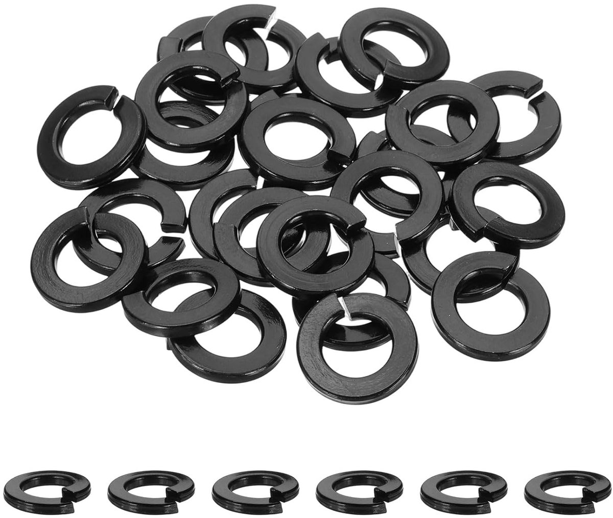 3/8 veerring 304 roestvrij staal splijtveerringen voor schroeven bouten auto's bouwmachines zwart verpakking van 25 stuks