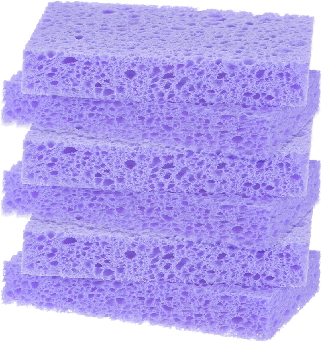 Sponzen, condense eco-cellulose, niet-krassende schrobben, zware spons voor keuken/huishouden/badkamer, schone harde rotzooi, afwasschrobber [paars]