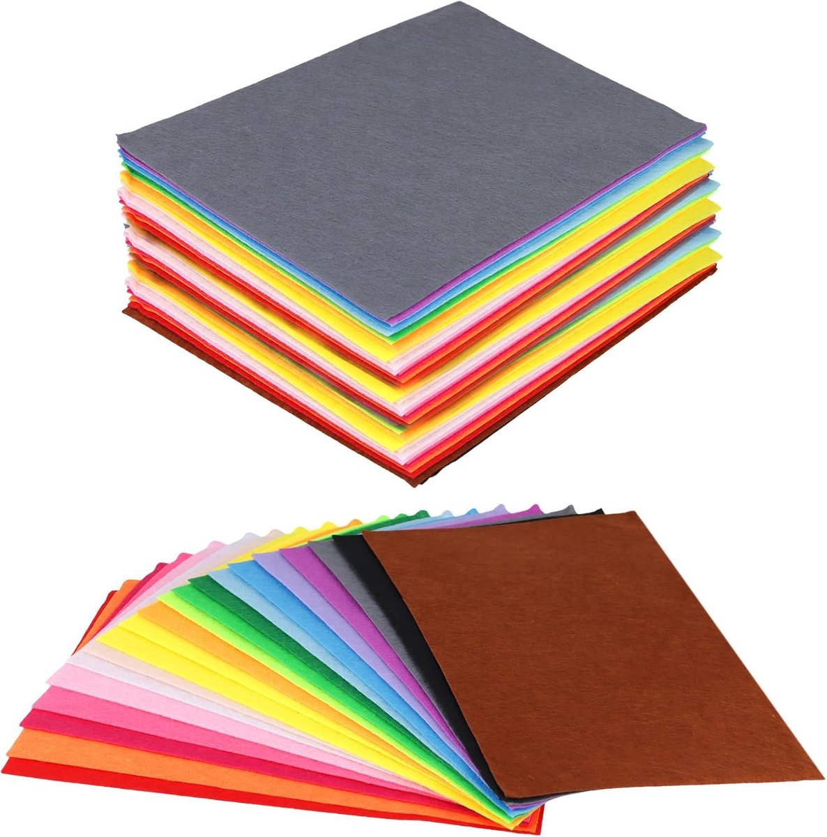 Stoffen vellen, 20 verschillende kleuren voor knutselen, naaien en doe-het-zelf projecten, 20 x 30 cm