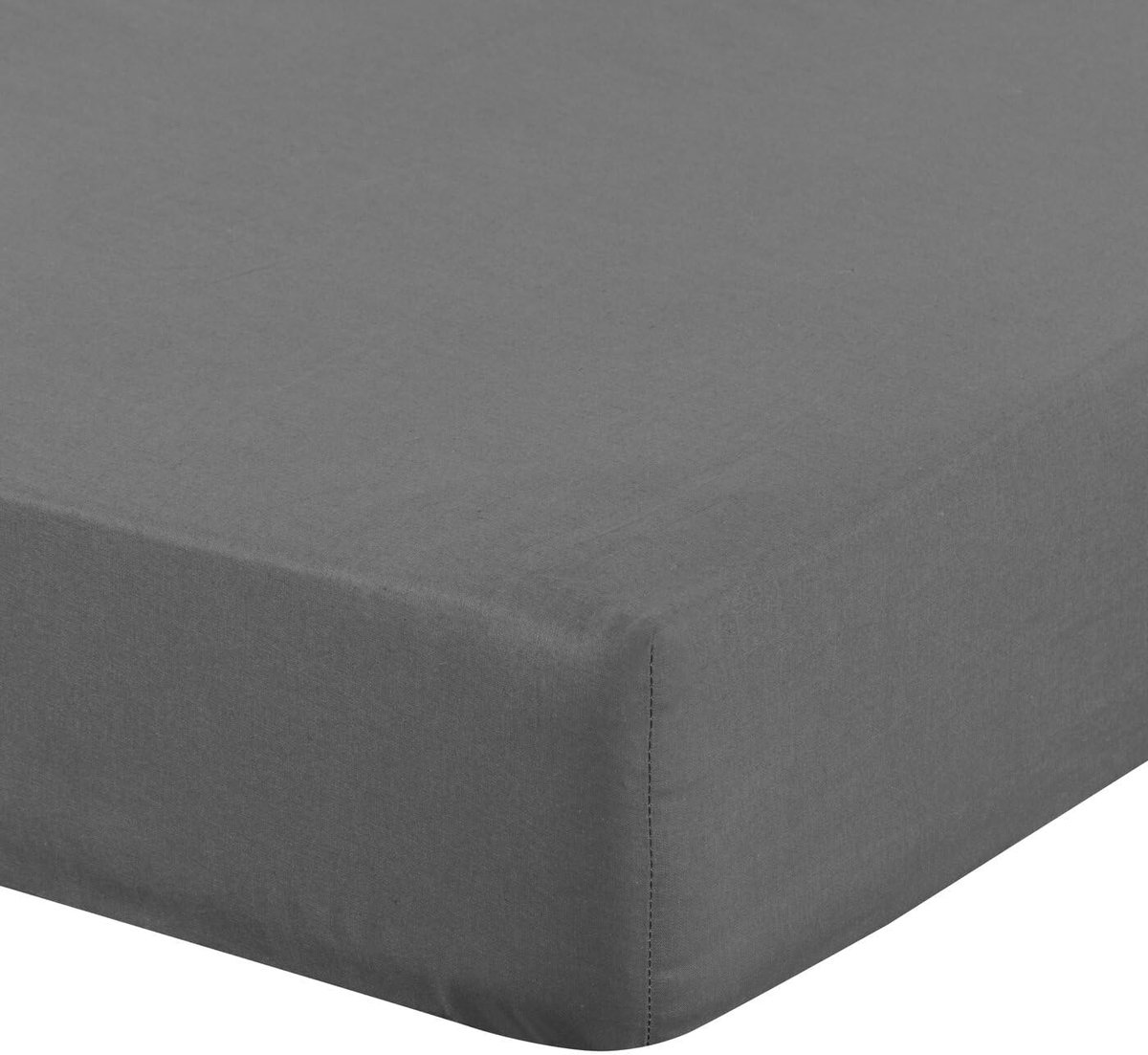 - Hoeslaken 220 x 200 cm, basic laken van katoen, hoeslaken met elastiek, duurzaam, voor dikke matrassen tot 30 cm diepe zak, vele kleuren, staal