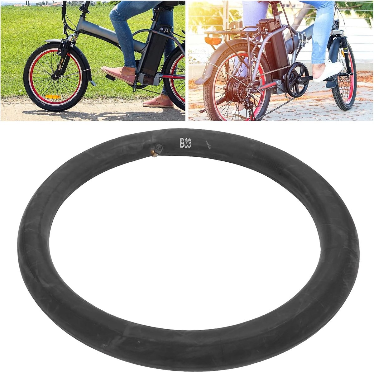 SnelShoppen - Fietskamer 16x2.125 met Gebogen Ventiel - Butyl Rubber Binnenband voor 16 Inch Elektrische Fietsen - Duurzaam en Comfortabel