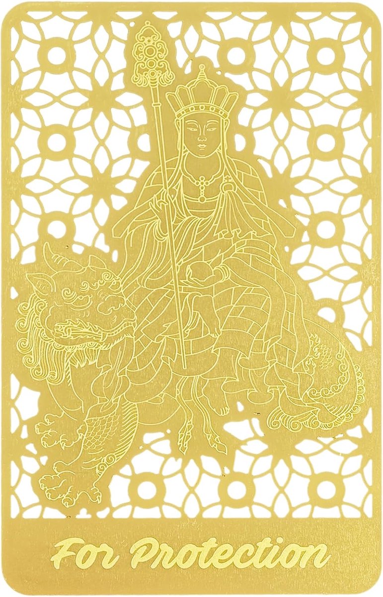 Feng Shui Ksitigarbha op Chi Lin - Gouden kaart - Bescherming tegen negatieve energieën - Verbeter je welvaart - SnelShoppen